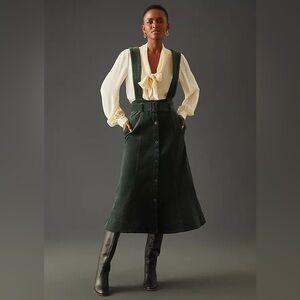 Anthropologie Corduroy Pinafore Dress